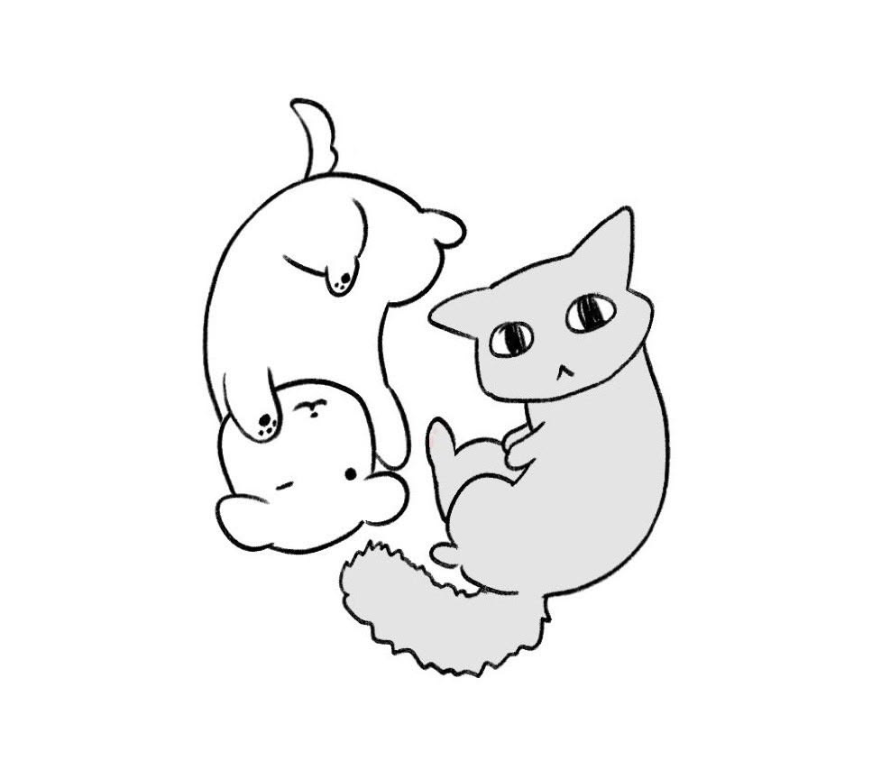 가나디와 고냐니 대표 콤비 일러스트